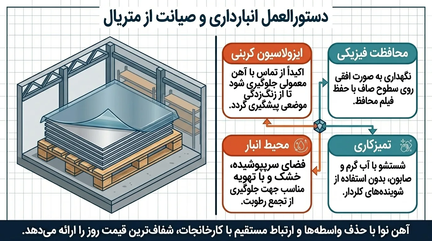 نحوه نگهداری و انبارداری ورق استیل 304