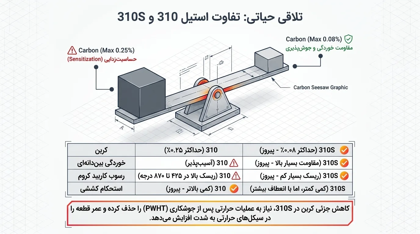 تفاوت ورق استیل 310S با ورق استیل 310 معمولی