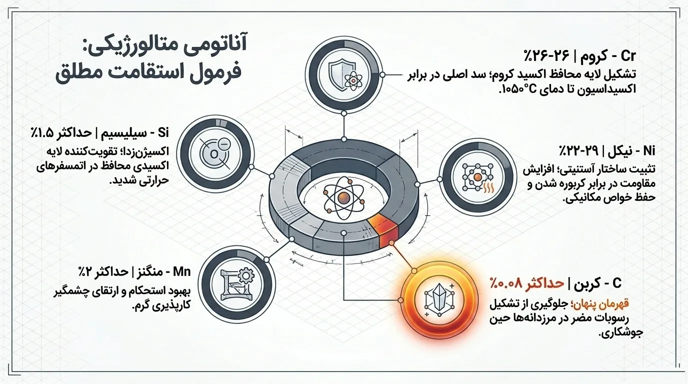 ترکیب شیمیایی ورق استیل 310S نسوز