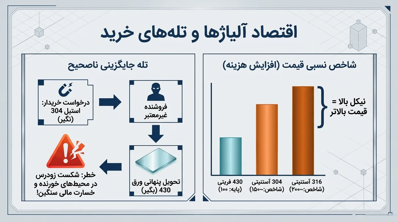 مقایسه قیمتی استیل بگیر و نگیر