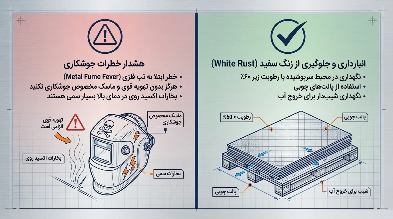 نحوه نگهداری و انبارداری ورق گالوانیزه