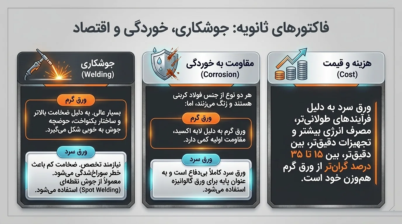 تفاوت ورق سرد و گرم از نظر جوشکاری