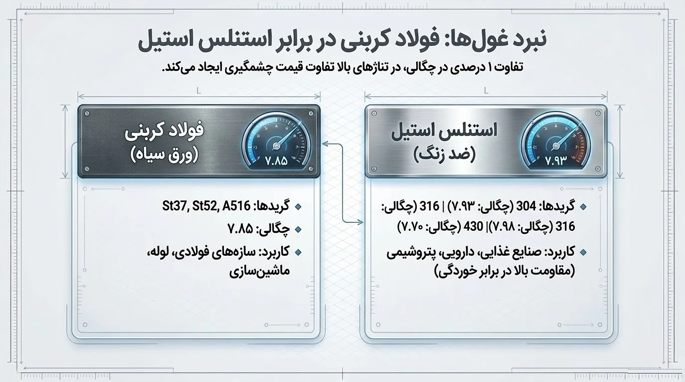 جدول محاسبه وزن ورق (جداول مرجع)