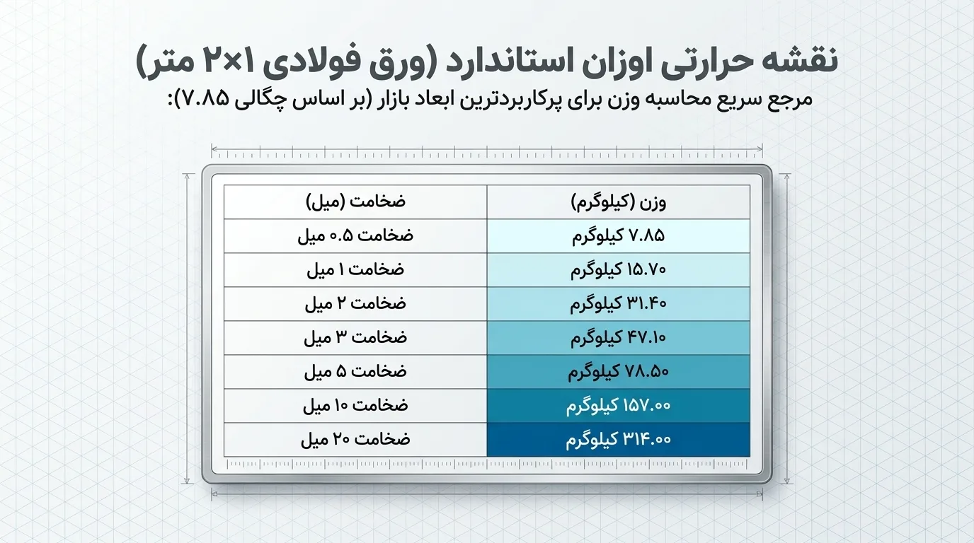محاسبه آنلاین وزن ورق