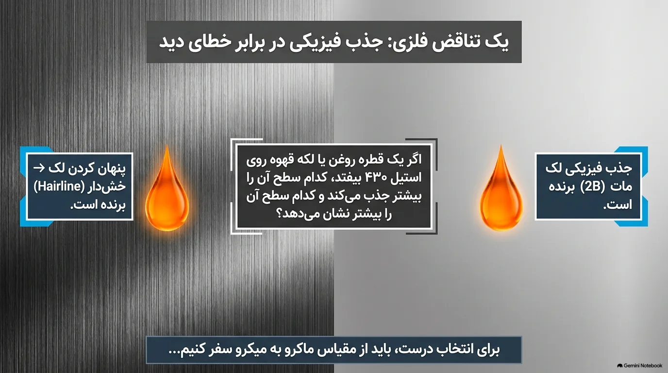 فیزیک جذب لک — چگونه لک روی سطح مینشیند؟