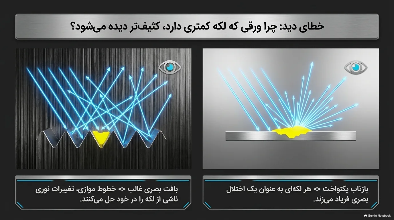 عامل زمان — لک تازه vs لک خشکشده